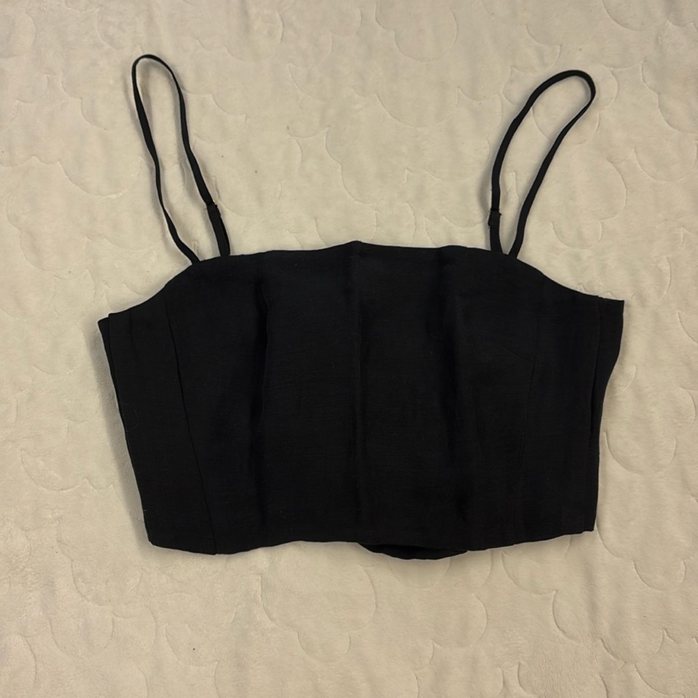 J Crew linen wrap tie tank